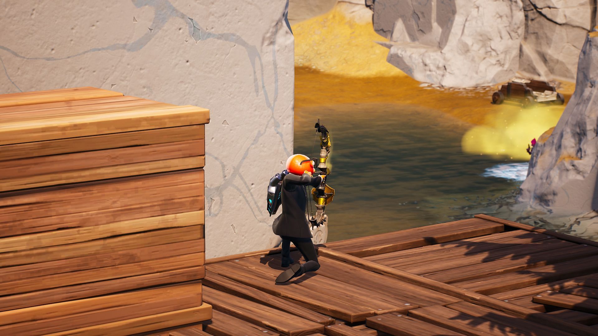 Certain in-game Bows deal AOE damage (Image via Epic Games/Fortnite)